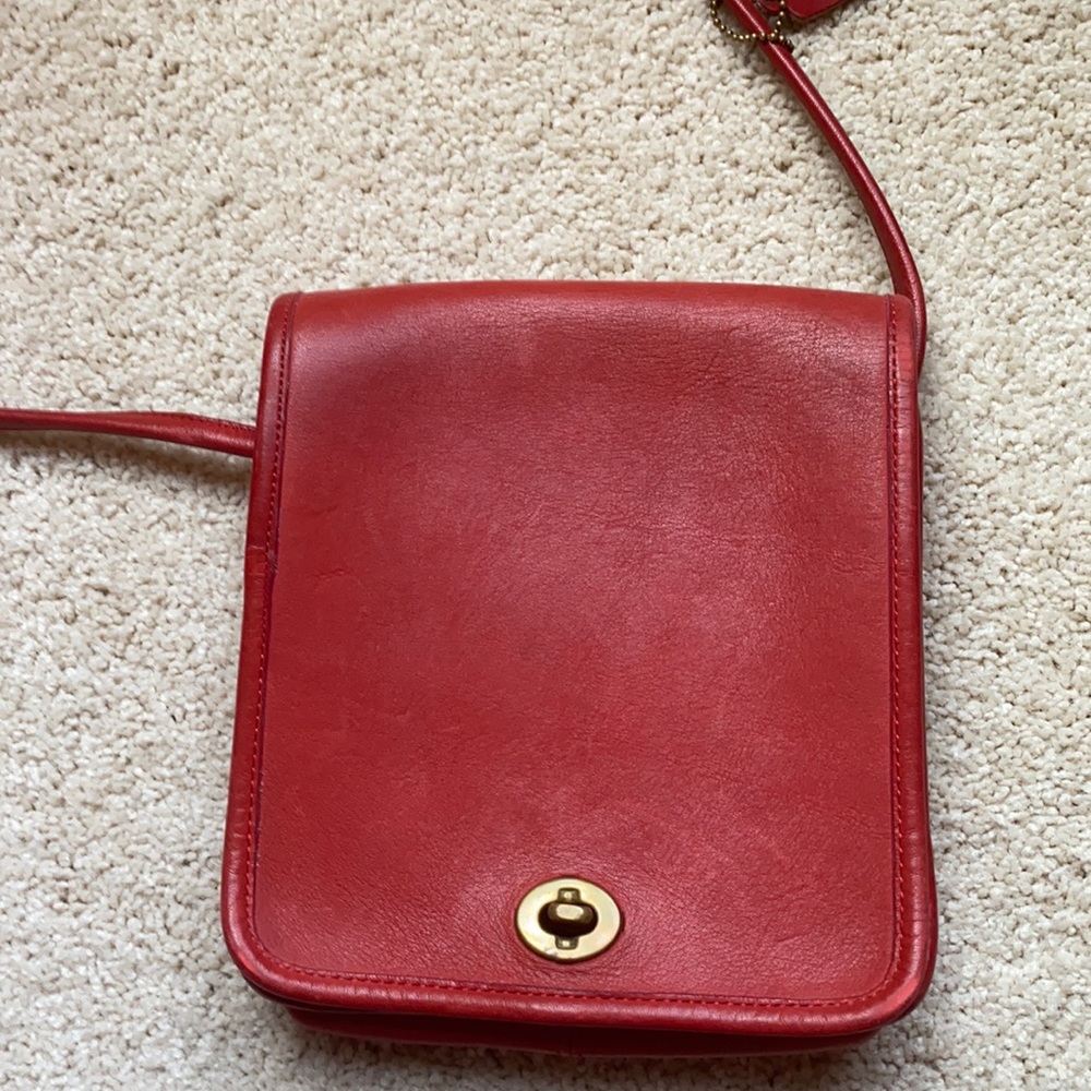 Red Leather Coach Crossbody